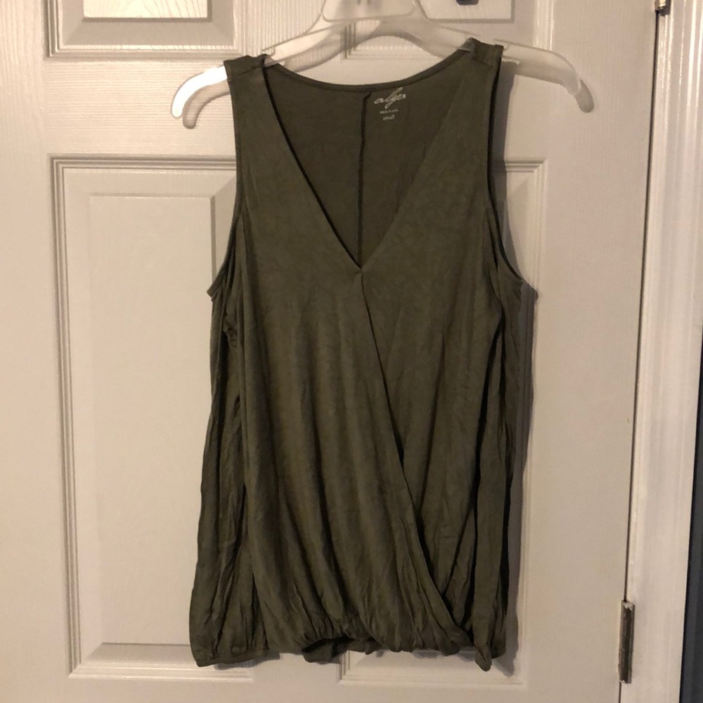 Olive green long sleeve cold shoulder top NEVER BEEN WORN